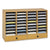 Safco® Wood Literature Organizer, 32 Adjustable Compartments/2 Drawers, Medium Oak (SAF9494MO)