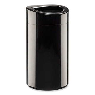 Safco® Open Top Oval Waste Receptacle, 14 gal, Steel, Black (SAF9921BL)