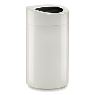 Safco® Open Top Oval Waste Receptacle, 14 gal, Steel, White (SAF9921WH)