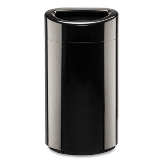 Safco® Open Top Oval Waste Receptacle, 14 gal, Steel, Black (SAF9921BL)