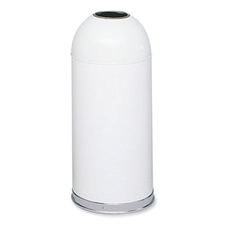 Safco® Open Top Dome Receptacle, 15 gal, Steel, White, Ships in 1-3 Business Days (SAF9639WH)