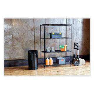 Safco® Open Top Oval Waste Receptacle, 14 gal, Steel, Black (SAF9921BL)