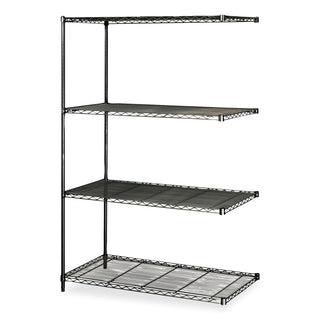 Safco® Industrial Wire Shelving Add-On, 48" x 24", 4 Shelves, Black (SAF5295BL)