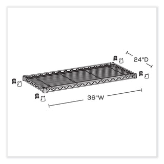 Safco® Industrial Wire Shelves, 36" x 24", Black (SAF5290BL)