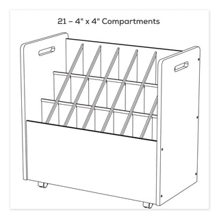 Safco® Mobile Roll File, 21 Compartments, 30.25w x 15.75d x 29.25h, Tan (SAF3043)