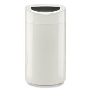 Safco® Open Top Oval Waste Receptacle, 14 gal, Steel, White (SAF9921WH)