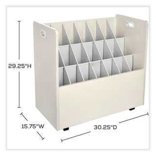 Safco® Mobile Roll File, 21 Compartments, 30.25w x 15.75d x 29.25h, Tan (SAF3043)