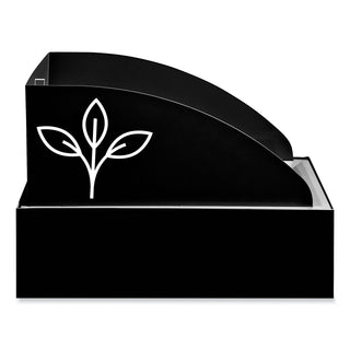 Safco® Mixx Recycling Center Lid, Topper Style, 9.87w x 19.87d x 0.62h, Black (SAF9449BL)