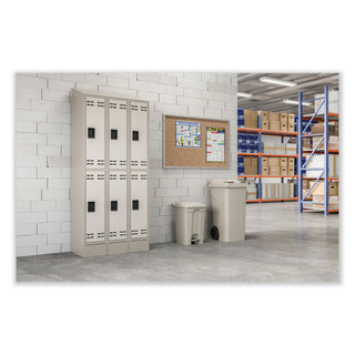 Safco® Plastic Step-On Receptacle, 12 gal, Plastic, Tan, Ships in 1-3 Business Days (SAF9925TN)