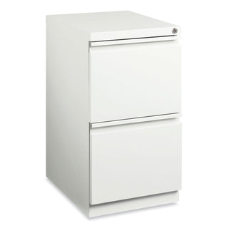 Hirsh Industries® Full-Width Pull 20 Deep Mobile Pedestal File, 2-Drawer: File/File, Letter, White, 15x19.88x27.75 (HID19357)