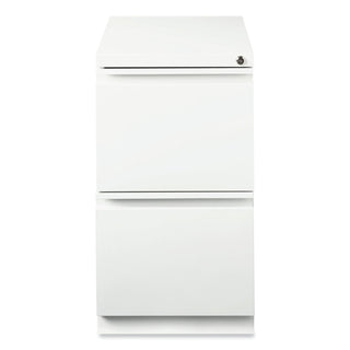 Hirsh Industries® Full-Width Pull 20 Deep Mobile Pedestal File, 2-Drawer: File/File, Letter, White, 15x19.88x27.75 (HID19357)
