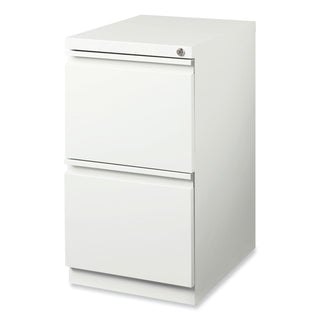 Hirsh Industries® Full-Width Pull 20 Deep Mobile Pedestal File, 2-Drawer: File/File, Letter, White, 15x19.88x27.75 (HID19357)