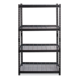 Hirsh Industries® Iron Horse 2300 Wire Deck Shelving, Four-Shelf, 36w x 18d x 60h, Black (HID22129)