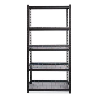 Hirsh Industries® Iron Horse 2300 Wire Deck Shelving, Five-Shelf, 36w x 18d x 72h, Black (HID22130)