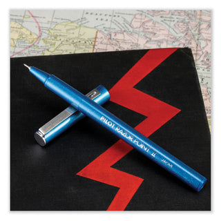 Pilot® Razor Point II Stick Porous Point Marker Pen, 0.2mm, Blue Ink/Barrel, Dozen (PIL11003)