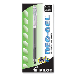 Pilot® Neo-Gel Stick Gel Pen, Fine 0.7mm, Black Ink/Barrel, Dozen (PIL14001)