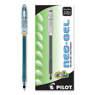 Pilot® Neo-Gel Stick Gel Pen, Fine 0.7mm, Black Ink/Barrel, Dozen (PIL14001)