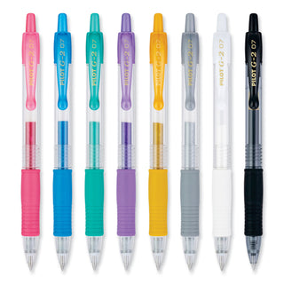 Pilot® G2 Metallics Retractable Gel Pen, Fine 0.7mm, Assorted Ink/Barrel, 8/Pack (PIL34405)