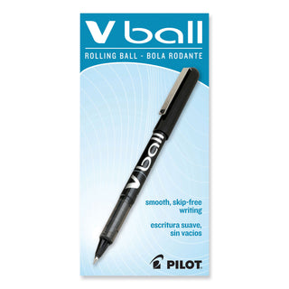 Pilot® VBall Liquid Ink Stick Roller Ball Pen, 0.5mm, Black Ink/Barrel, Dozen (PIL35200)