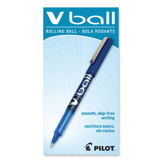 Pilot® VBall Liquid Ink Stick Roller Ball Pen, 0.5mm, Blue Ink/Barrel, Dozen (PIL35201)