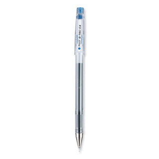 Pilot® G-TEC-C Ultra Stick Gel Pen, Ultra-Fine 0.4mm, Blue Ink, Clear Barrel, Dozen (PIL35492)