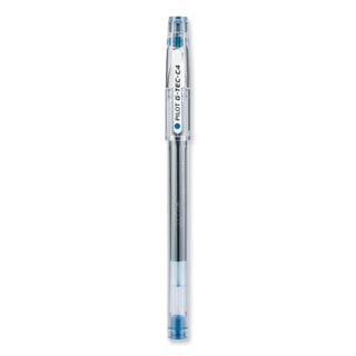 Pilot® G-TEC-C Ultra Stick Gel Pen, Ultra-Fine 0.4mm, Blue Ink, Clear Barrel, Dozen (PIL35492)