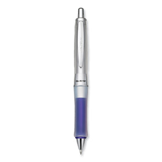Pilot® Dr. Grip Center of Gravity Retractable Ballpoint Pen, 1mm, Black Ink, Silver/Navy Barrel (PIL36181)