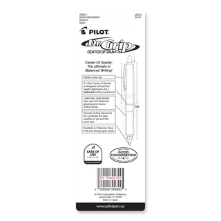 Pilot® Dr. Grip Center of Gravity Retractable Ballpoint Pen, 1mm, Black Ink, Silver/Navy Barrel (PIL36181)