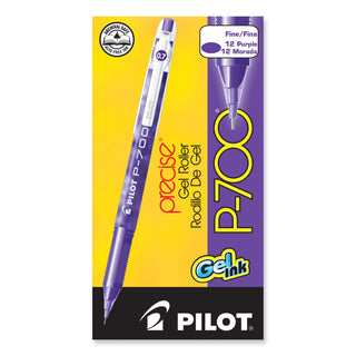 Pilot® Precise P-700 Stick Gel Pen, Fine 0.7mm, Purple Ink/Barrel, Dozen (PIL38621)