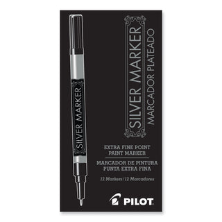 Pilot® Creative Art & Crafts Marker, Extra-Fine Brush Tip, Silver (PIL41801)