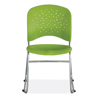Safco® Reve GuestBistro Chair with Sled Base, Supports Up to 250 lb, 18" Seat Height, Green Seat/Back, Silver Base, 2/Carton (SAF6804GN)