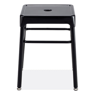 Safco® Steel GuestBistro Stool, Backless, Supports Up to 250 lb, 18" Seat Height, Black Seat, Black Base (SAF6604BL)
