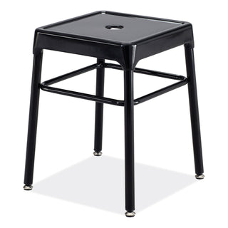 Safco® Steel GuestBistro Stool, Backless, Supports Up to 250 lb, 18" Seat Height, Black Seat, Black Base (SAF6604BL)
