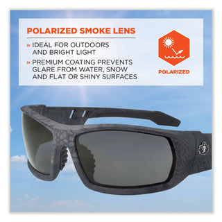 ergodyne® Skullerz Odin Safety Glasses, Kryptek Typhon Nylon Impact Frame, Polarized Smoke Polycarb Lens (EGO50531)