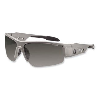 ergodyne® Skullerz Dagr Safety Glasses, Matte Gray Nylon Impact Frame, Anti-Fog Smoke Polycarbonate Lens (EGO52133)