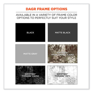 ergodyne® Skullerz Dagr Safety Glasses, Matte Gray Nylon Impact Frame, Anti-Fog Smoke Polycarbonate Lens (EGO52133)
