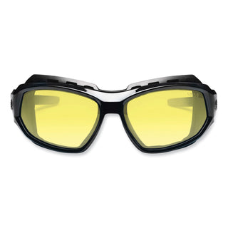 ergodyne® Skullerz Loki Safety Glasses/Goggles, Black Nylon Impact Frame, Yellow Polycarbonate Lens (EGO56050)