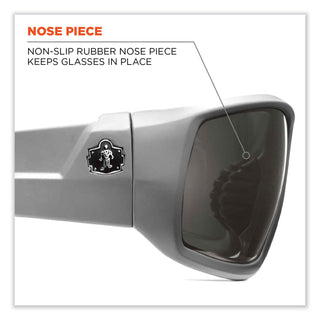 ergodyne® Skullerz Odin Safety Glasses, White Nylon Impact Frame, Polarized Smoke Polycarbonate Lens (EGO50231)