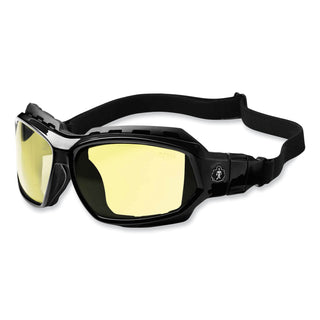 ergodyne® Skullerz Loki Safety Glasses/Goggles, Black Nylon Impact Frame, Yellow Polycarbonate Lens (EGO56050)