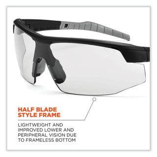 ergodyne® Skullerz Skoll Safety Glasses, Matte Black Nylon Impact Frame, Indoor/Outdoor Polycarbonate Lens (EGO59080)