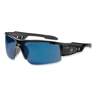 ergodyne® Skullerz Dagr Safety Glasses, Black Nylon Impact Frame, Blue Mirror Polycarbonate Lens (EGO52092)