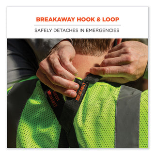 ergodyne® Squids 3138 Padded Barcode Scanner Lanyard Harness, 33" Arm Straps,18.5" Lanyard,Black/Orange/Gray,Ships in 1-3 Business Days (EGO19189)