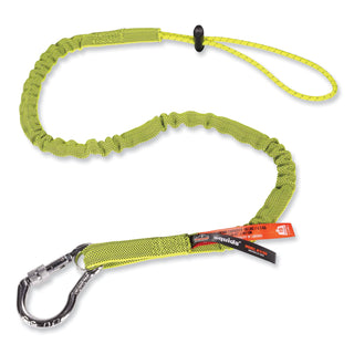 ergodyne® Squids 3100 Lanyard w/Aluminum Carabiner + Cinch-Loop, 10 lb Max Work Capacity, 35" to 45", Lime (EGO19003) (150-19003)