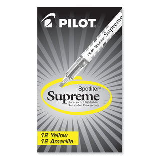 Pilot® Spotliter Supreme Highlighter, Chisel Tip, Fluorescent Yellow, Dozen (PIL16008)