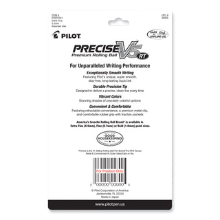 Pilot® Precise V5RT Retractable Roller Ball Pen, 0.5mm, Assorted Ink/Barrel, 7/Pack (PIL26095)
