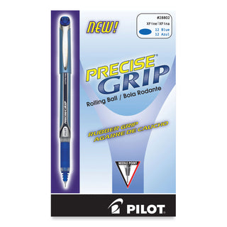 Pilot® Precise Grip Stick Roller Ball Pen, Extra-Fine 0.5mm, Blue Ink, Blue Barrel (PIL28802DZ)