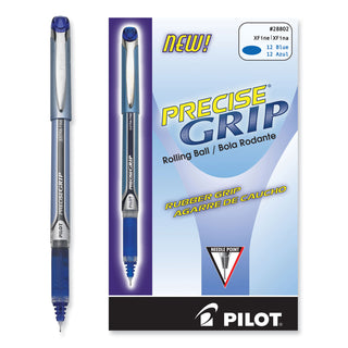 Pilot® Precise Grip Stick Roller Ball Pen, Extra-Fine 0.5mm, Blue Ink, Blue Barrel (PIL28802DZ)