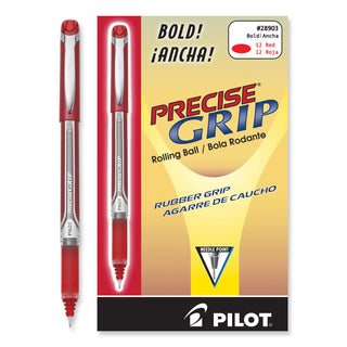 Pilot® Precise Grip Stick Roller Ball Pen, Bold 1mm, Red Ink, Red Barrel (PIL28903BX)