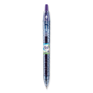 Pilot® B2P Bottle-2-Pen Recycled Retractable Gel Pen, 0.7mm, Purple Ink, Translucent Blue Barrel (PIL31622)
