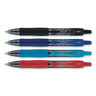 Pilot® G2 Mini Retractable Gel Pen, Fine 0.7mm, Assorted Ink/Barrel, 4/Pack (PIL31737)